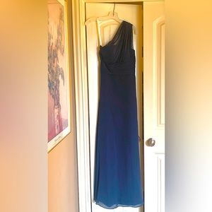 Dark navy blue Azazie bridesmaid dress. Size 8